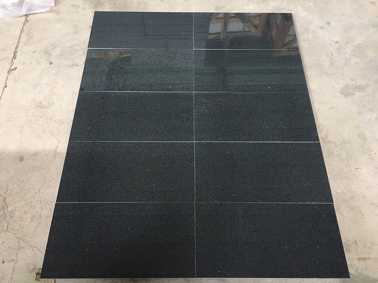 Polished Dark grey granite paving slabs