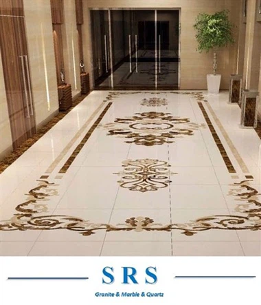 Natural Marble Stone Mosaic Pattern Waterjet Medallion